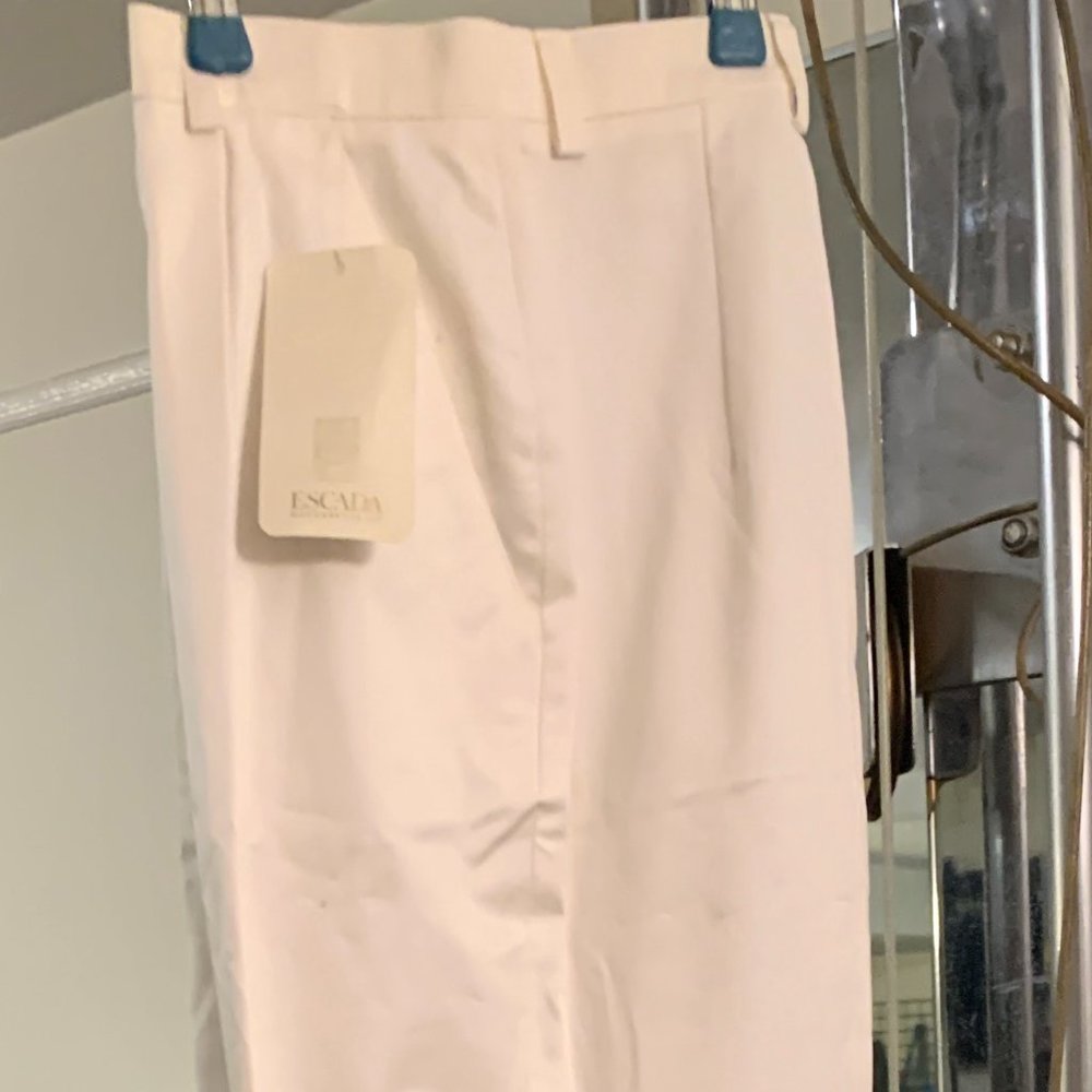 Escada Margaretha Ley 100% Cotton White Pants. BRAND NEW!!